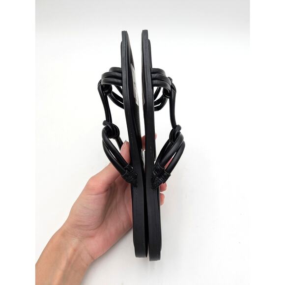 Azalea Wang Stetson Tubular Straps Knot Flat Sandals Women's Black Size US7 EU38 - Picture 6 of 13